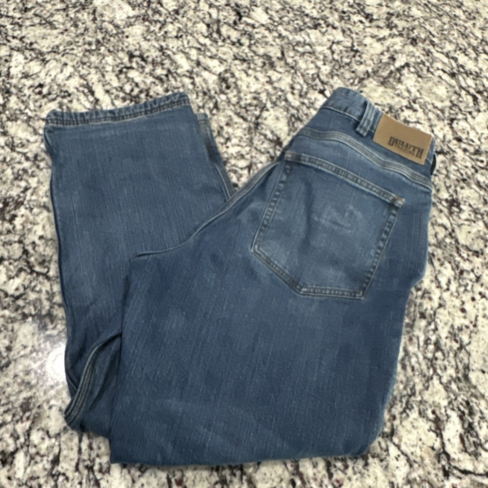 Duluth Flex Ballroom Relaxed Fit Straight Jeans Blue Medium Wash Denim Men 38x30